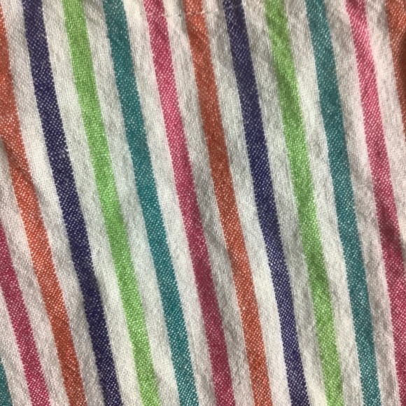 Linen Blend Striped Straight Leg Drawstring Pants L - Picture 2 of 11